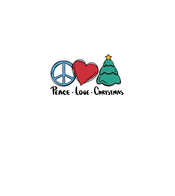 Peace Love Crăciun model alb pe tricou