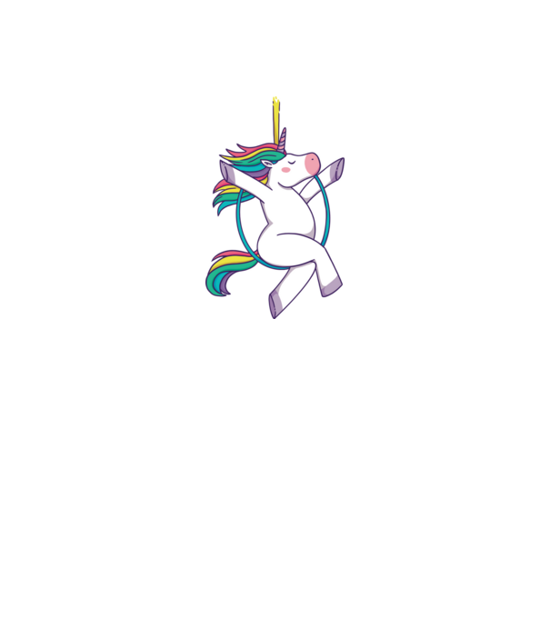 Unicorn pe cerc model alb pe tricou
