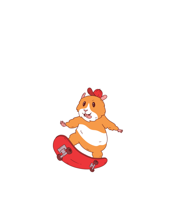 Hamster Skateboarder model nisipiu pe tricou