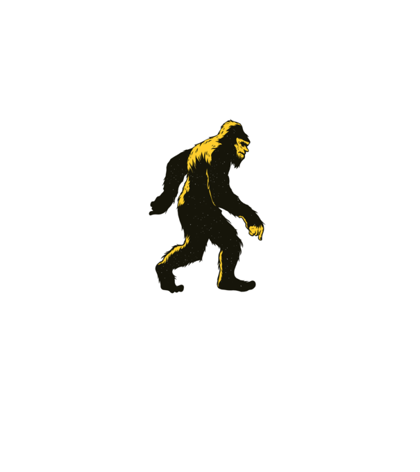 Yeti în pădure model negru pe tricou