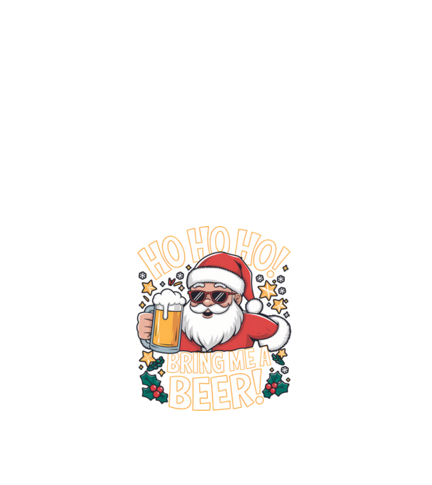 HO HO HO bring me a BEER santa Negru model alb pe tricou