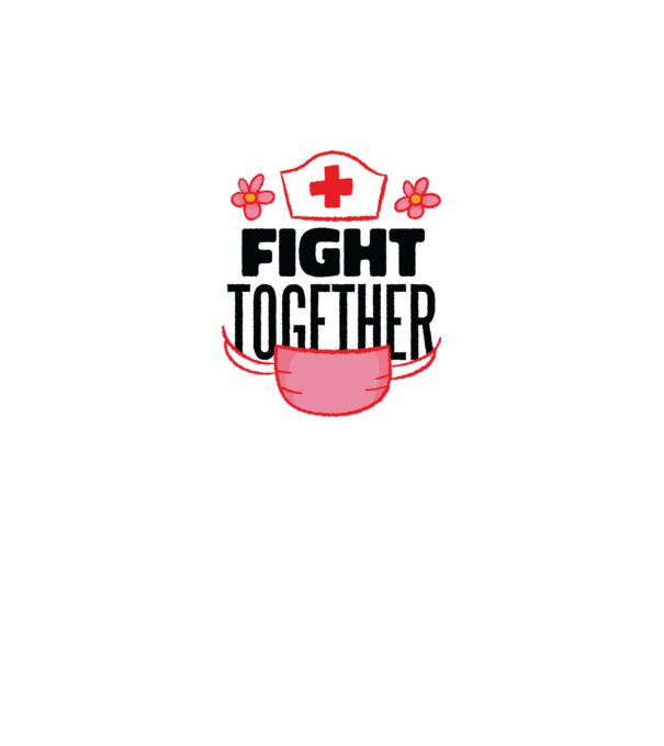 Fight together Asistentă medicală model alb pe tricou