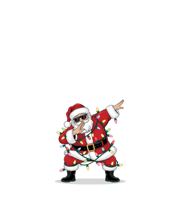 Santa Dab model alb pe tricou
