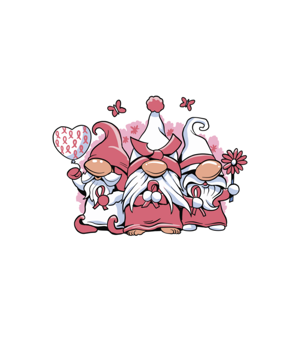 Pink christmas Gnomes model alb pe tricou