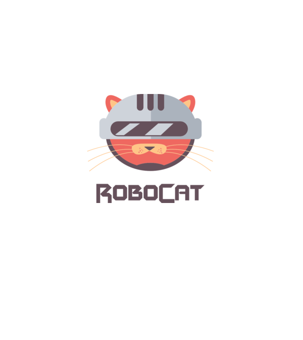 Robocat model negru pe tricou
