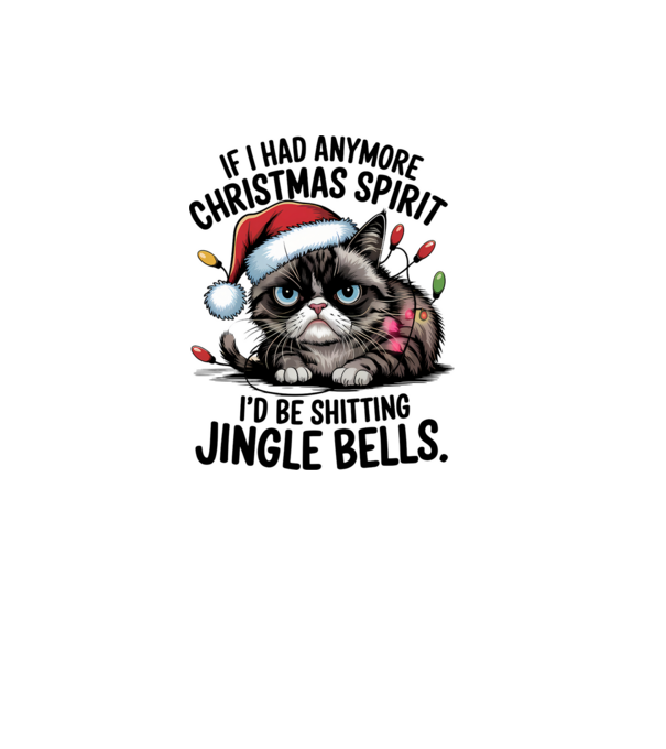 Christmas Spirit Grumpy Cat Alb model alb pe tricou