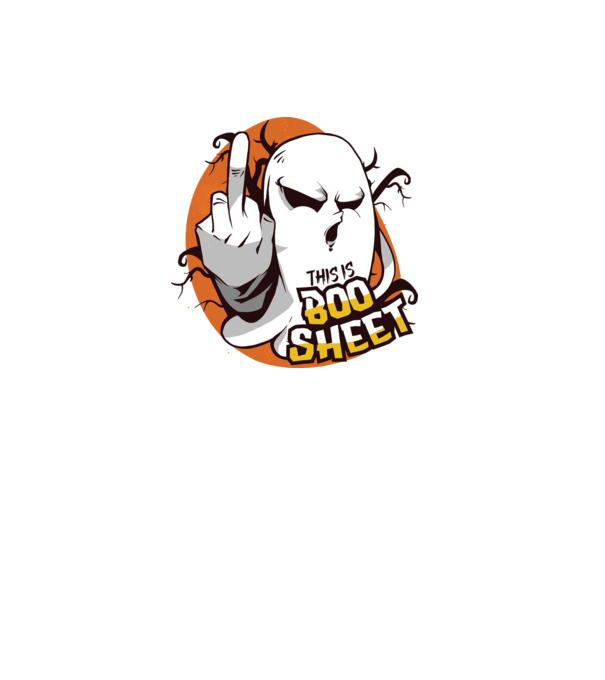 This is Boo Sheet Halloween model negru pe tricou