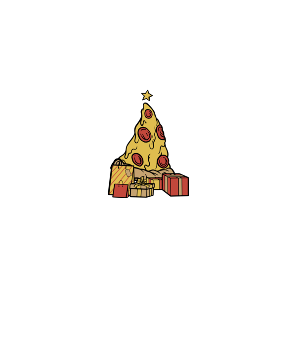 Pizza pom de Crăciun model verde pe tricou