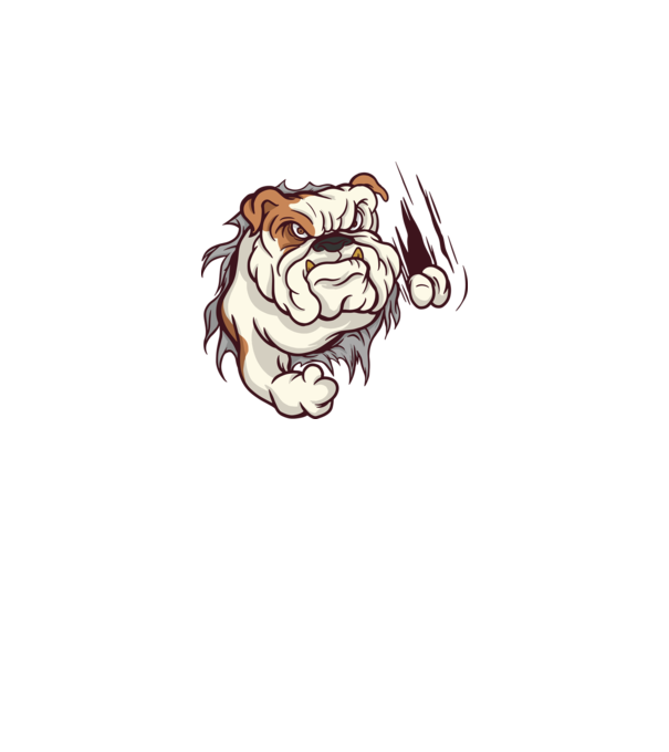 Bulldog model alb pe tricou