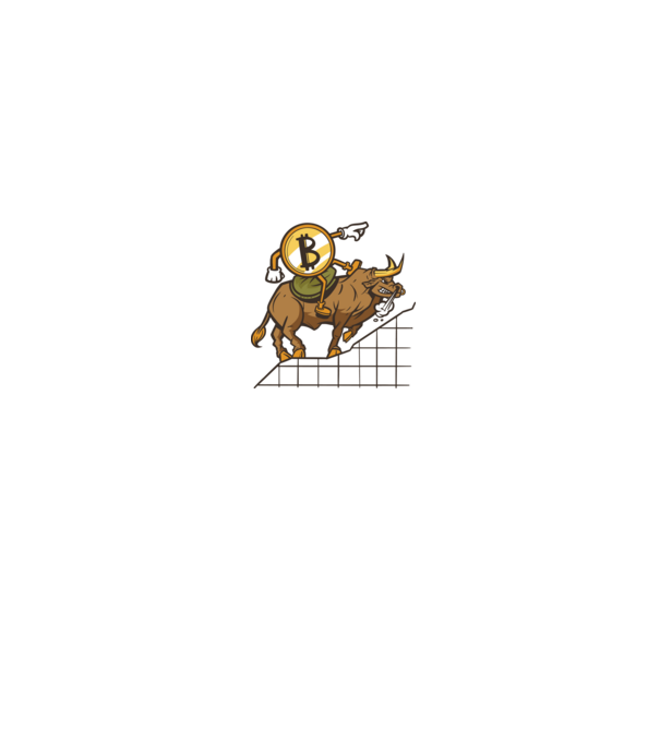 Taur Bitcoin model gri pe tricou