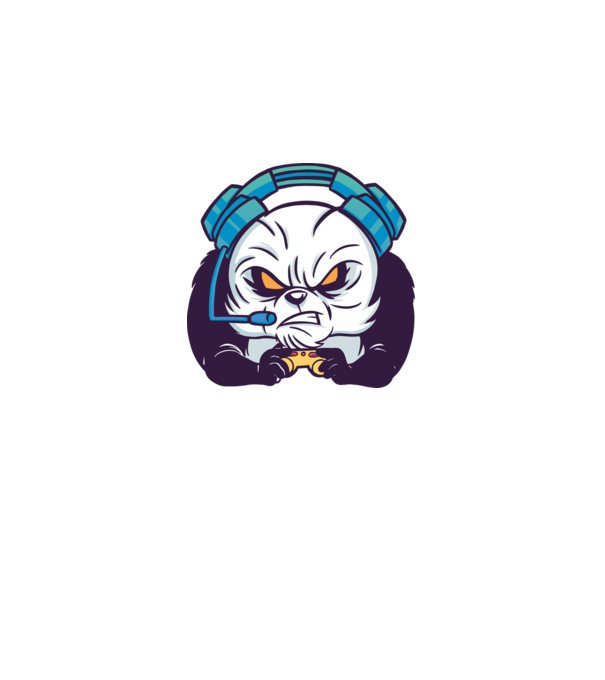 Gamer Panda model alb pe tricou