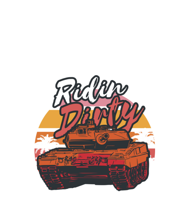 Ridin Dirty tricou cu tanc model negru pe tricou