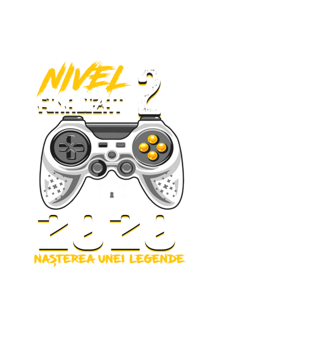 Nivel 2 finalizat. 2020 nașterea unei legende model negru pe tricou