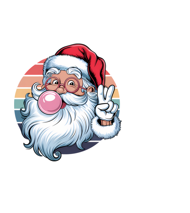 Bubble gum santa model alb pe tricou
