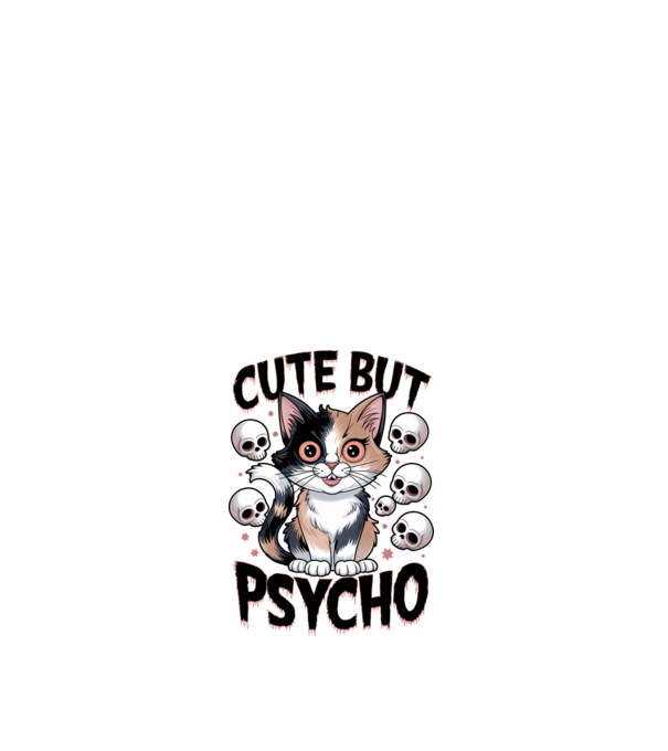 Cute, but Psycho pisică Alb model alb pe tricou