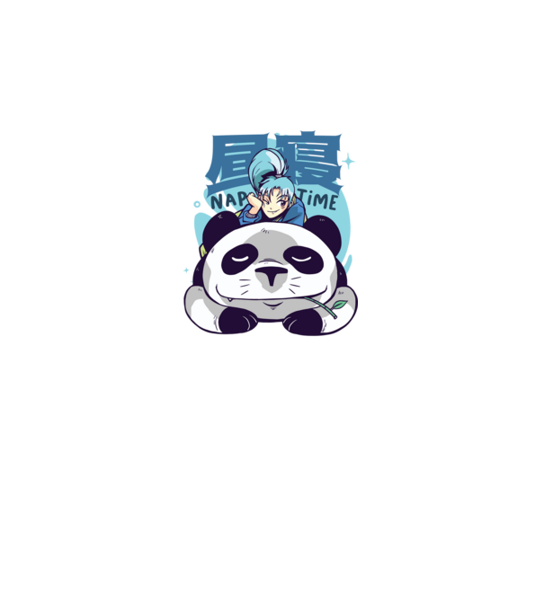 Anime Panda relaxare model alb pe tricou