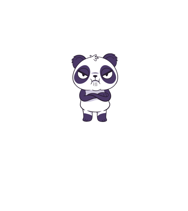 Panda furios model albastru jeanși pe tricou