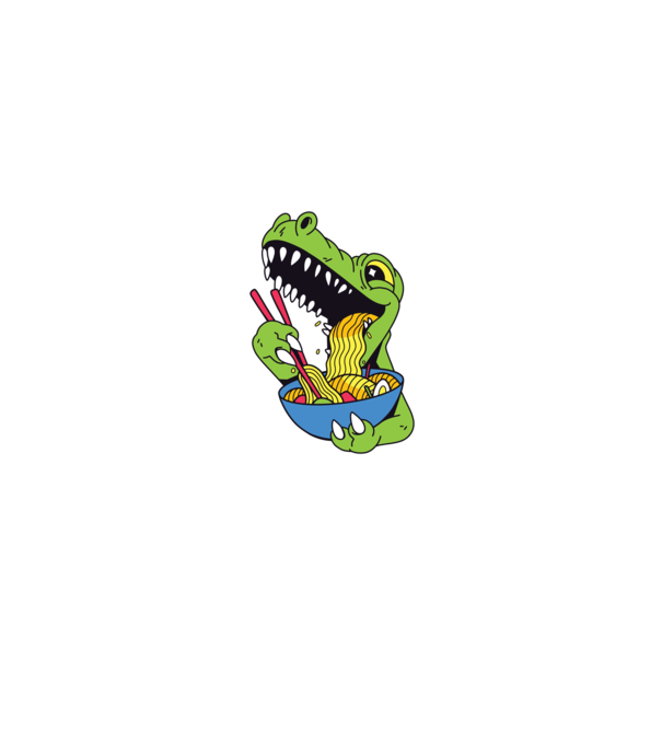 T-rex Ramen model roșu pe tricou