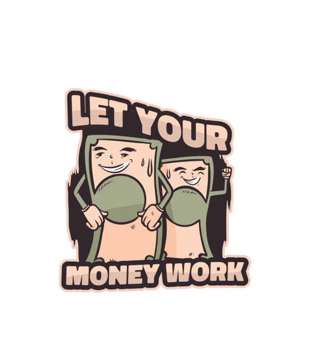 Let your money work model alb pe tricou