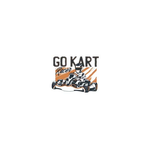 Concurent Go-kart model alb pe tricou
