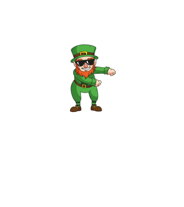 Leprechaun Floss DAB model alb pe tricou
