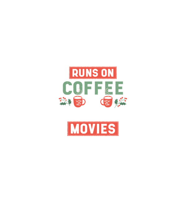 Această mamă funcționează cu cafea și filme de crăciun model negru pe tricou