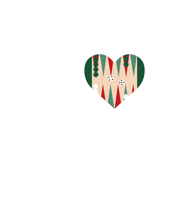 Love Backgammon model alb pe tricou