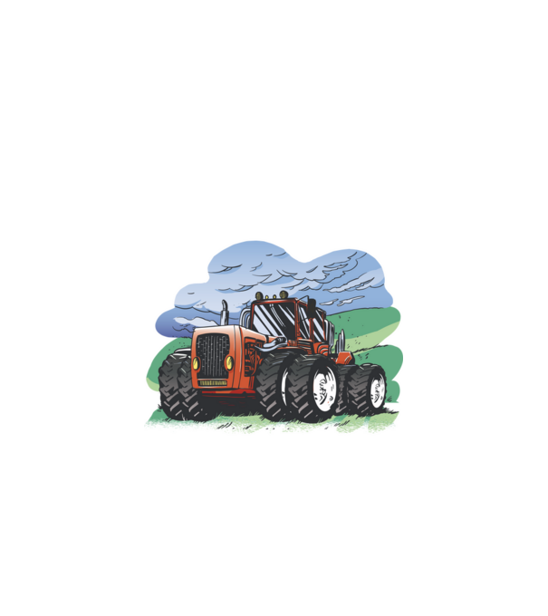 Supereroii adevărați conduc tractoare_D3470804 model alb pe tricou