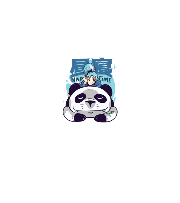 Anime Panda relaxare model alb pe tricou