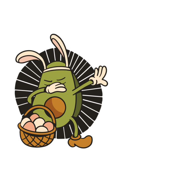 Avocado de Paște DAB model negru pe tricou