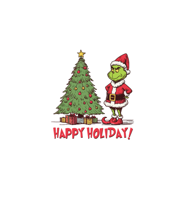 Happy Holiday Grinch model verde pe tricou