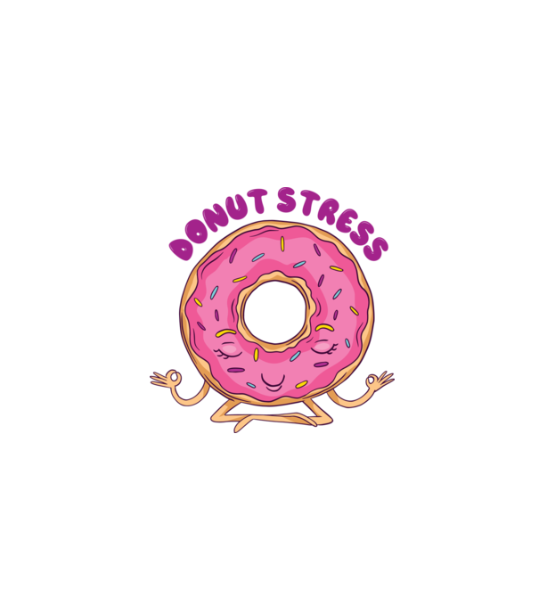 Donut Stress Gogoașă model alb pe tricou
