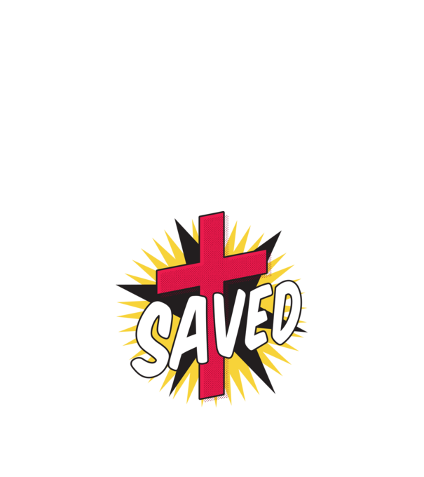 Saved Isus Cruce model alb pe tricou