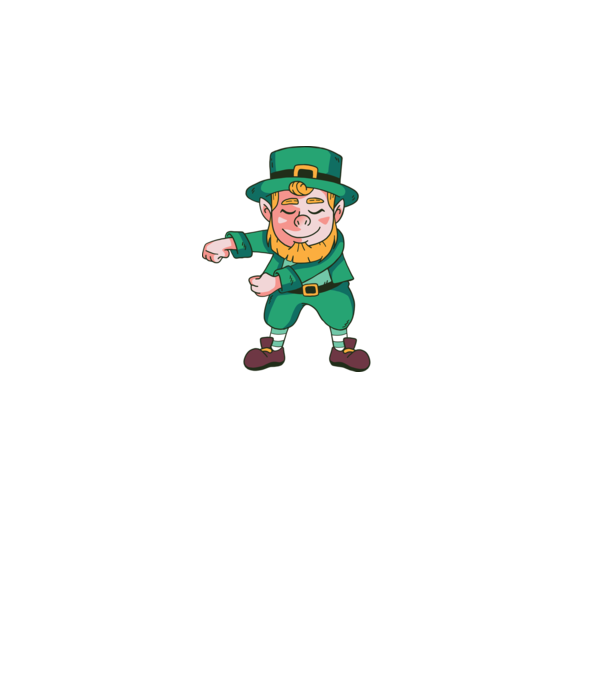 Leprechaun Floss - St. Patrick DAB dans model gri închis pe tricou