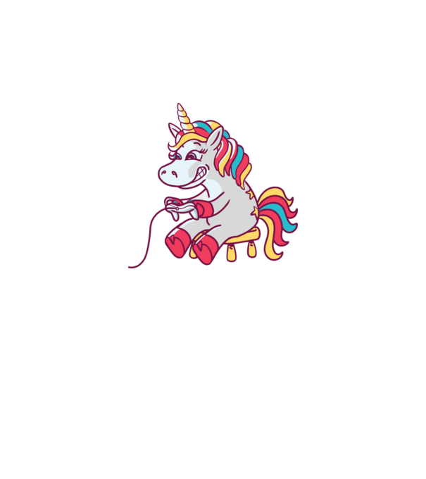 Gamer Unicorn model gri pe tricou