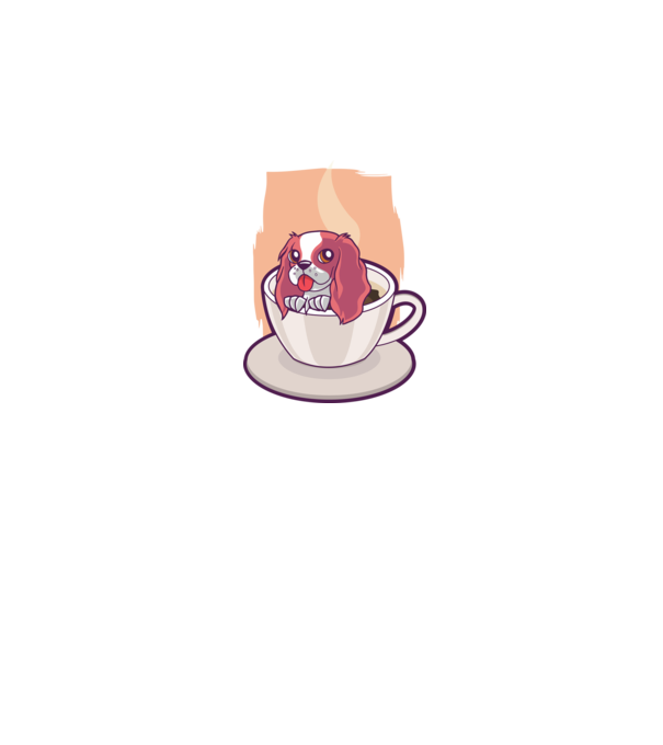 Cafea câine model albastru închis pe tricou