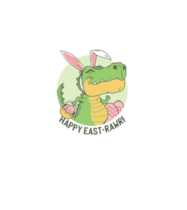 Paște Fericit tricou cu dinozaur model alb pe tricou