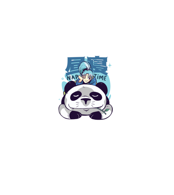 Anime Panda relaxare model alb pe tricou