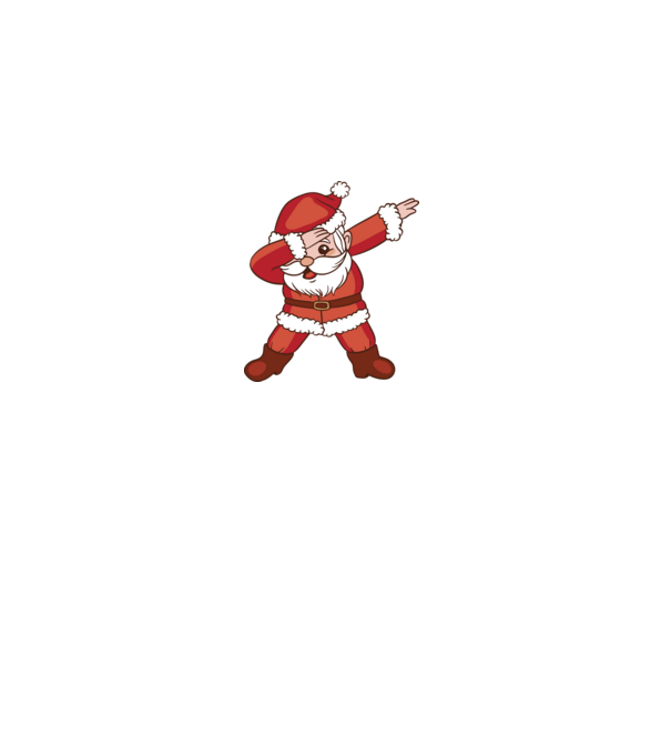 Santa Dab model alb pe tricou
