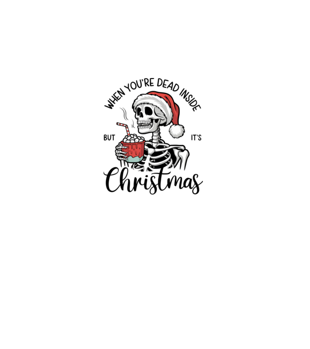 Dead inside, but it's christmas Alb model alb pe tricou