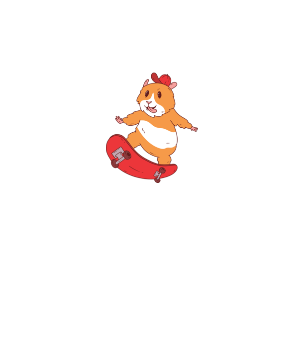 Hamster Skateboarder model roz pe tricou