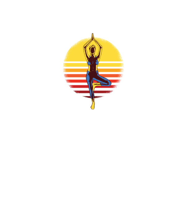 Retro yoga model negru pe tricou
