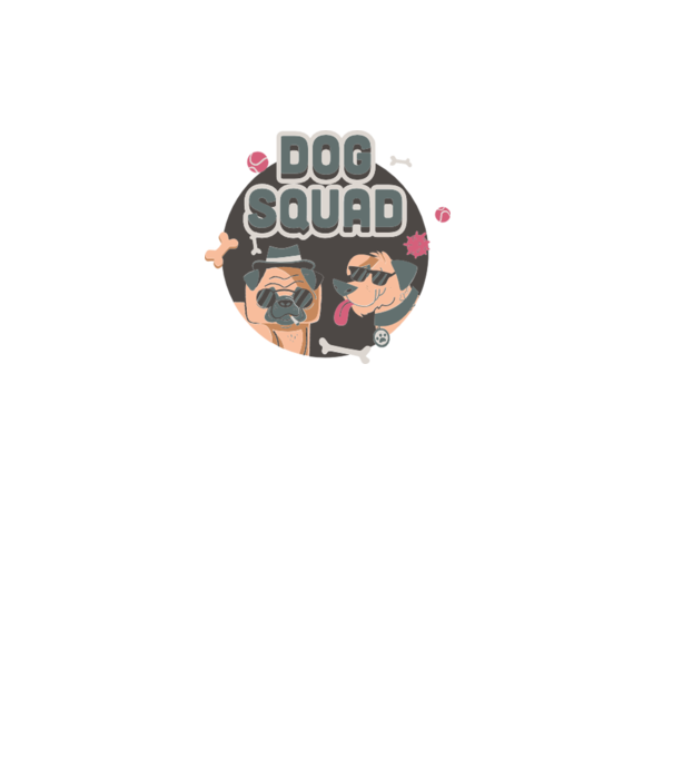 Dog squad model alb pe tricou