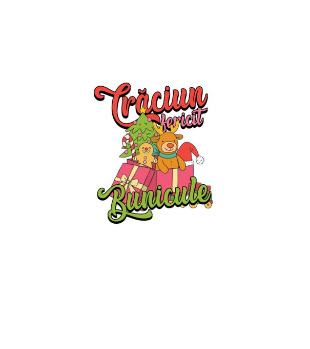 CRĂCIUN FERICIT BUNICULE model negru pe tricou