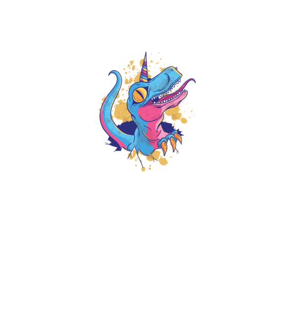 Unicornsaurus - Dinozaur Unicorn model negru pe tricou