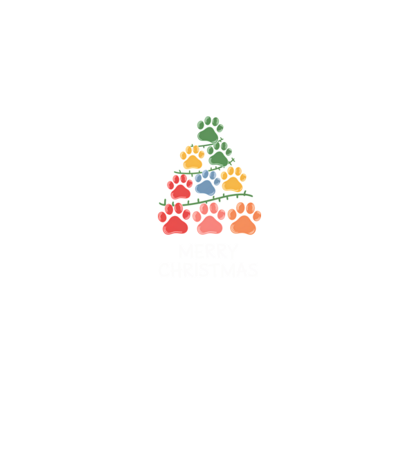 Merry Christmas Paws Negru model negru pe tricou