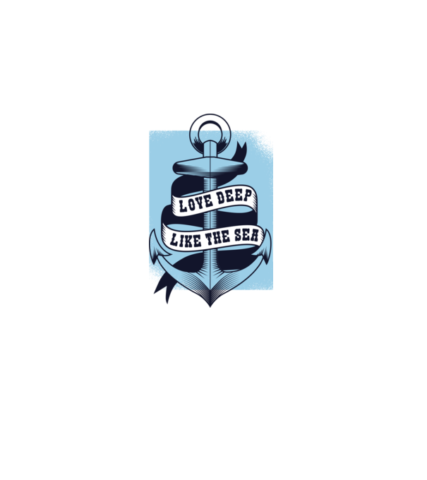 'Love deep like the sea ancoră dragoste Valentine''s Day' model albastru deschis pe tricou
