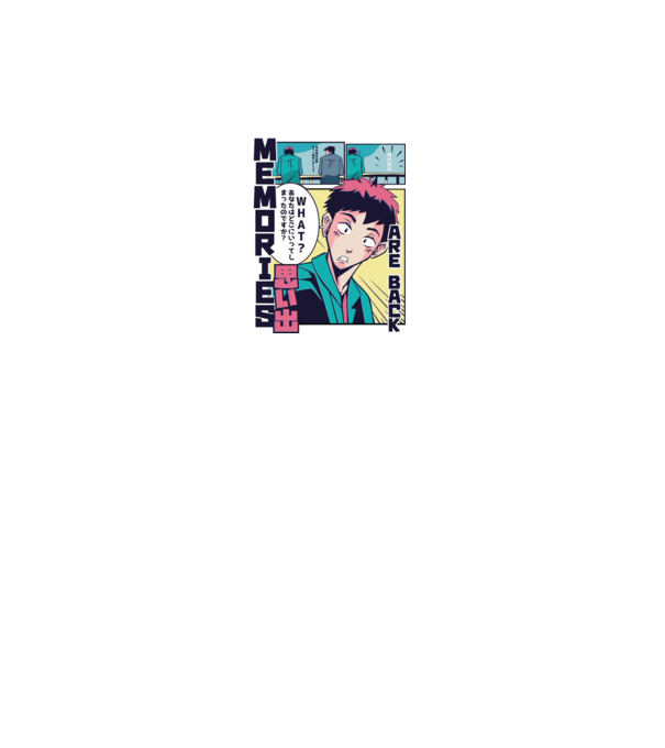 Anime Vaporwave benzi desenate model alb pe tricou