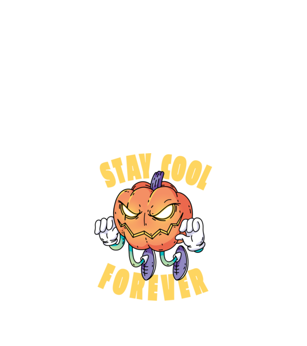 Dovleac de Halloween Stay Cool Forever model negru pe tricou