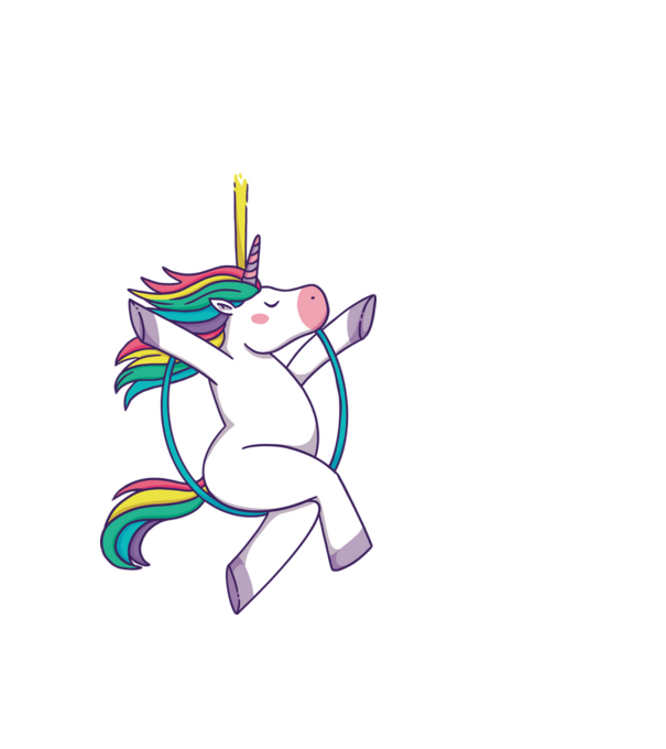 Unicorn pe cerc model alb pe tricou